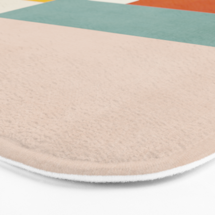 Geometric Minimalist Bright Pastel Tones Abstract Artwork Bath Mat Gallery Image 3
