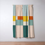Geometric Minimalist Bright Pastel Tones Abstract Artwork Window Curtain Gallery Image 3