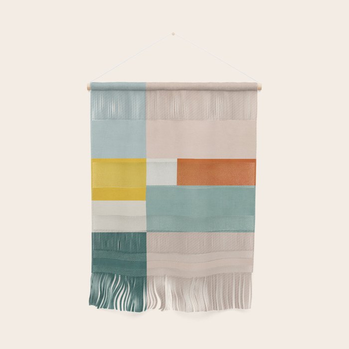 Geometric Minimalist Bright Pastel Tones Abstract Artwork Wall Hanging Gallery Image 1