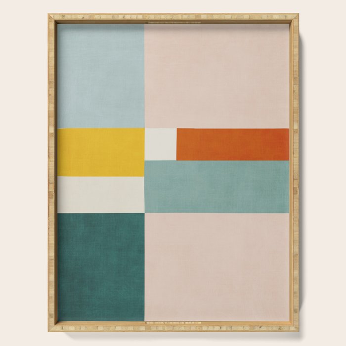 Geometric Minimalist Bright Pastel Tones Abstract Artwork Serving Tray Gallery Image 1