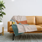 Geometric Minimalist Bright Pastel Tones Abstract Artwork Throw Blanket Gallery Image 1