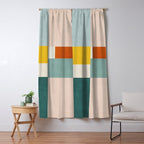 Geometric Minimalist Bright Pastel Tones Abstract Artwork Window Curtain Gallery Image 5