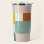 Geometric Minimalist Bright Pastel Tones Abstract Artwork Travel Mug Gallery Image 1