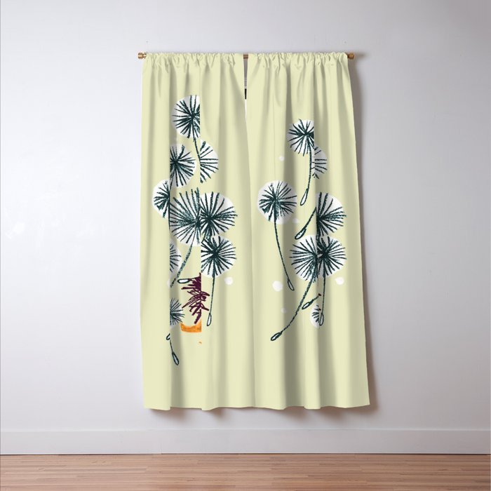 Lion on dandelion Window Curtain Gallery Image 3