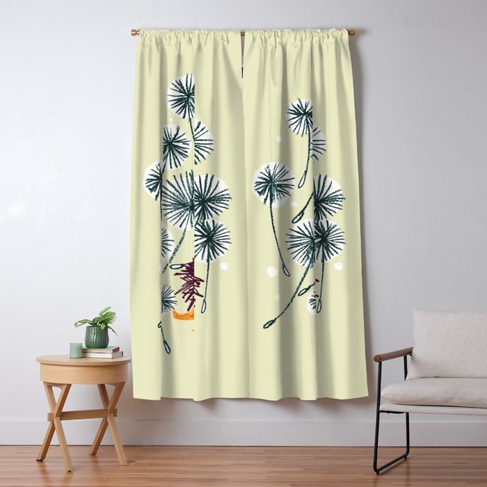 Lion on dandelion Window Curtain Gallery Image 1