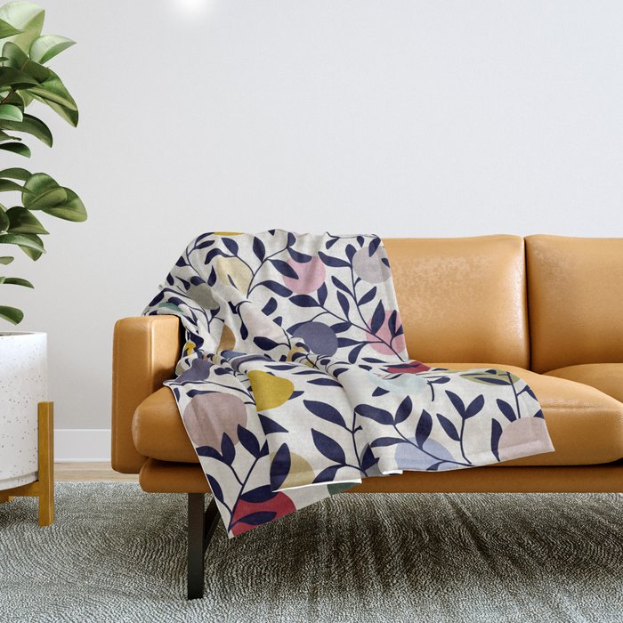 expectant iteration botanical garden pattern Throw Blanket Gallery Image 1
