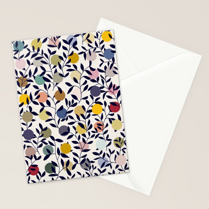 expectant iteration botanical garden pattern Stationery Card Gallery Image 2