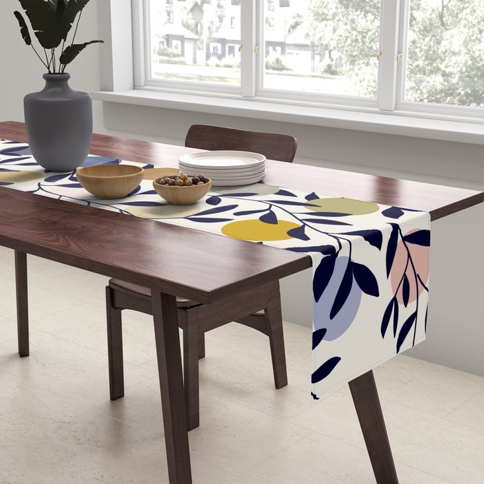 expectant iteration botanical garden pattern Table Runner Gallery Image 2