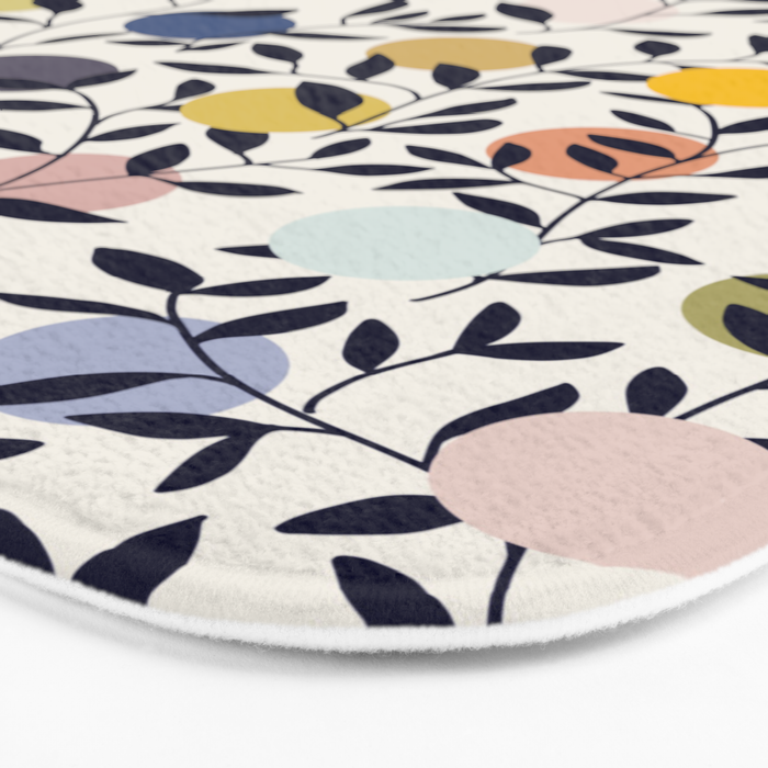 expectant iteration botanical garden pattern Bath Mat Gallery Image 3
