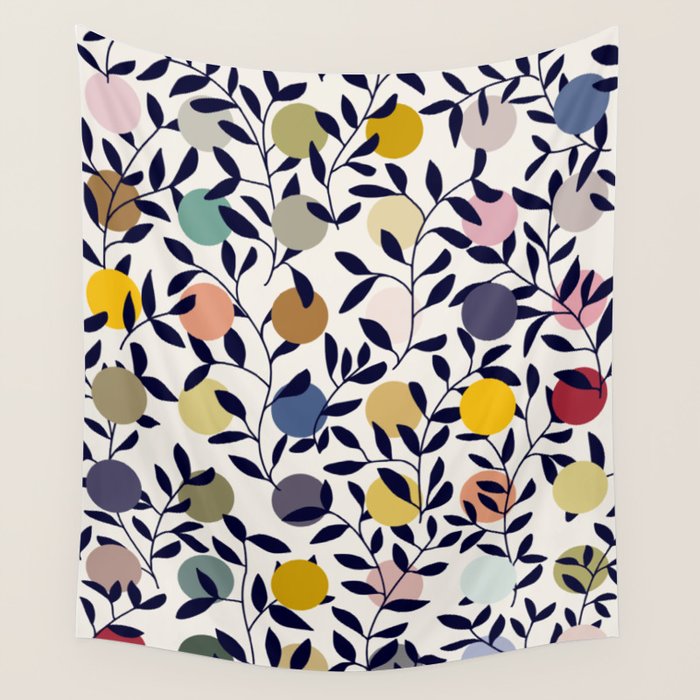 expectant iteration botanical garden pattern Wall Tapestry Gallery Image 4