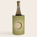 Sun and Moon 2 - Mid Century Modern Minimalism in Mid Mod Olive Green and Beige Wine Chiller Gallery Image 1
