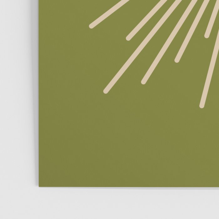 Sun and Moon 2 - Mid Century Modern Minimalism in Mid Mod Olive Green and Beige Poster Gallery Image 3