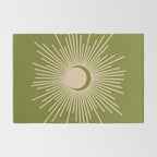 Sun and Moon 2 - Mid Century Modern Minimalism in Mid Mod Olive Green and Beige Rug Gallery Image 2