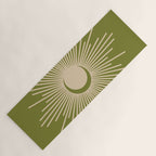 Sun and Moon 2 - Mid Century Modern Minimalism in Mid Mod Olive Green and Beige Yoga Mat Gallery Image 1