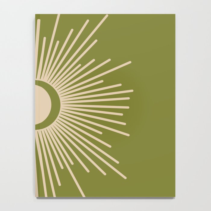 Sun and Moon 2 - Mid Century Modern Minimalism in Mid Mod Olive Green and Beige Notebook Gallery Image 4