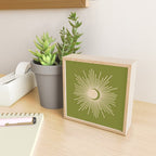 Sun and Moon 2 - Mid Century Modern Minimalism in Mid Mod Olive Green and Beige Mini Art Print Gallery Image 2