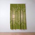 Sun and Moon 2 - Mid Century Modern Minimalism in Mid Mod Olive Green and Beige Window Curtain Gallery Image 3