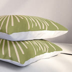 Sun and Moon 2 - Mid Century Modern Minimalism in Mid Mod Olive Green and Beige Pillow Sham Gallery Image 3