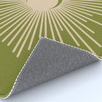 Sun and Moon 2 - Mid Century Modern Minimalism in Mid Mod Olive Green and Beige Rug Gallery Image 4
