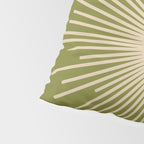 Sun and Moon 2 - Mid Century Modern Minimalism in Mid Mod Olive Green and Beige Pillow Sham Gallery Image 4