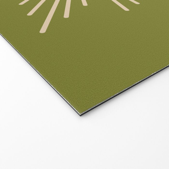 Sun and Moon 2 - Mid Century Modern Minimalism in Mid Mod Olive Green and Beige Welcome Mat Gallery Image 2