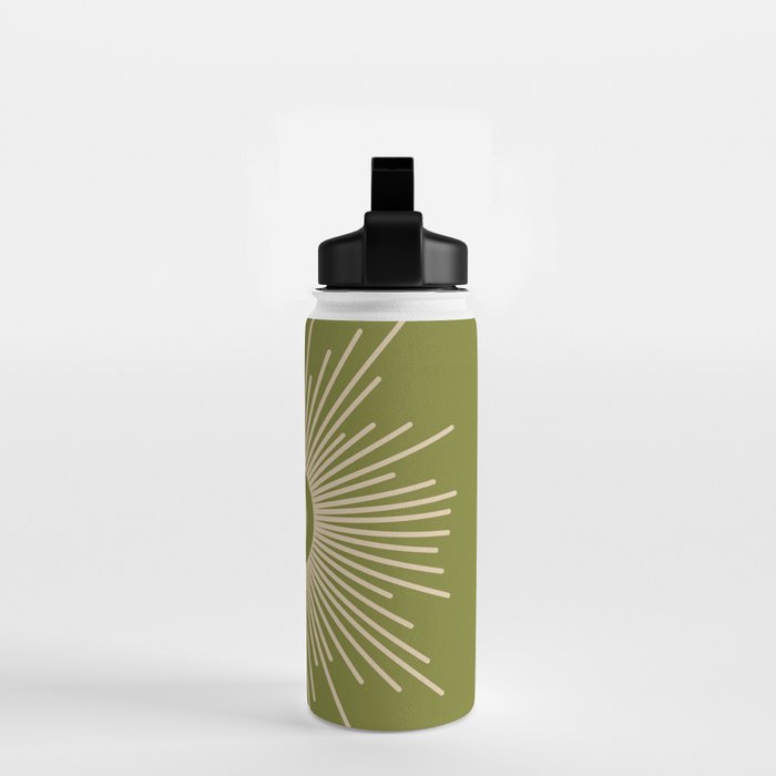 Sun and Moon 2 - Mid Century Modern Minimalism in Mid Mod Olive Green and Beige Water Bottle Gallery Image 2