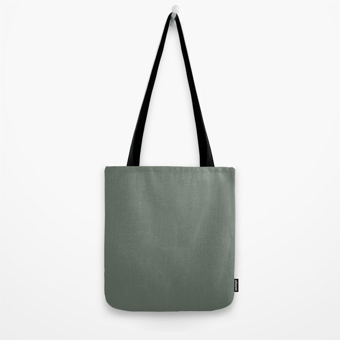 Neutral Sage Grey II Solid Color Tote Bag Gallery Image 2