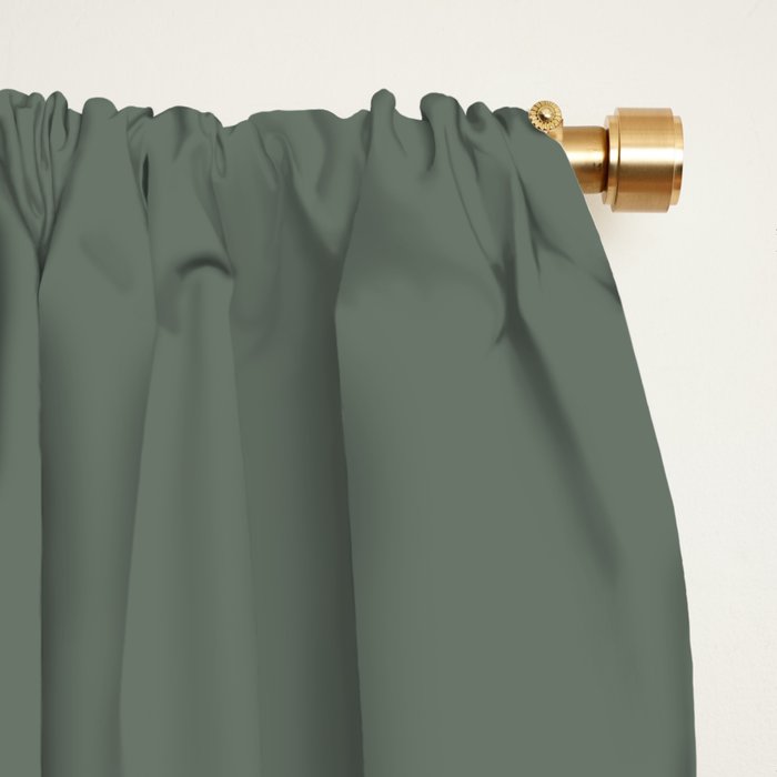 Neutral Sage Grey II Solid Color Window Curtain Gallery Image 2