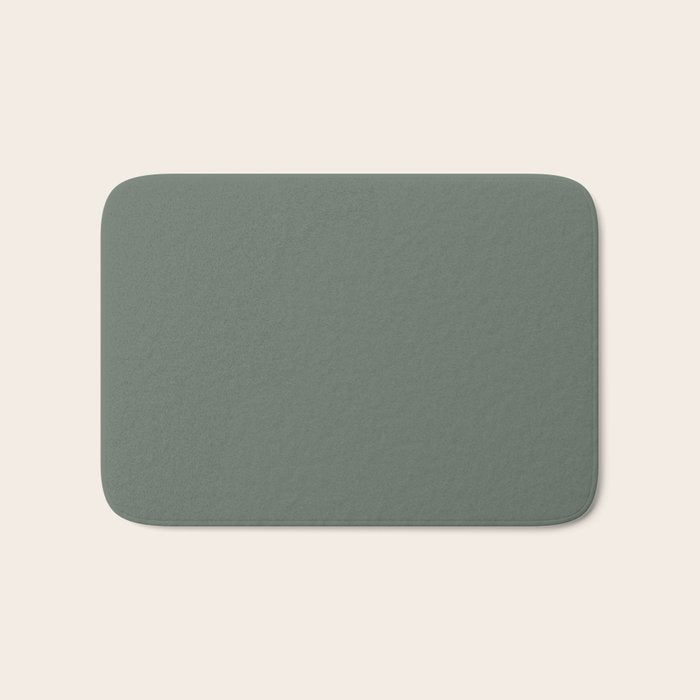 Neutral Sage Grey II Solid Color Bath Mat Gallery Image 1