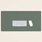 Neutral Sage Grey II Solid Color Desk Mat Gallery Image 1