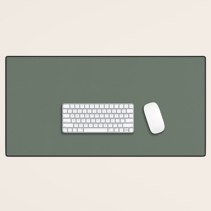 Neutral Sage Grey II Solid Color Desk Mat Gallery Image 1