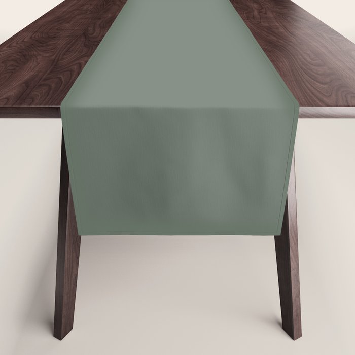 Neutral Sage Grey II Solid Color Table Runner Gallery Image 1