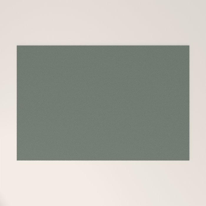 Neutral Sage Grey II Solid Color Welcome Mat Gallery Image 1