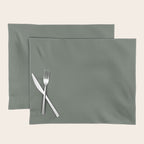 Neutral Sage Grey II Solid Color Placemat Gallery Image 1