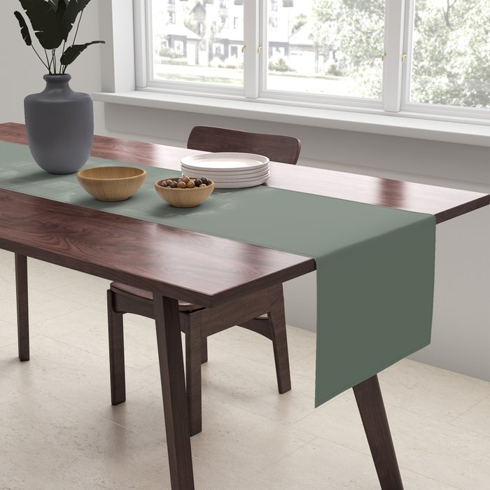 Neutral Sage Grey II Solid Color Table Runner Gallery Image 2