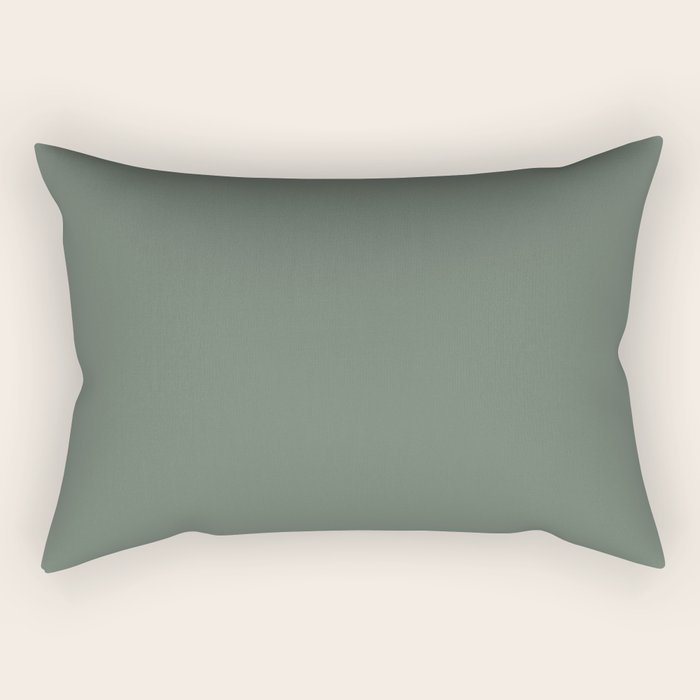 Neutral Sage Grey II Solid Color Rectangular Pillow Gallery Image 2