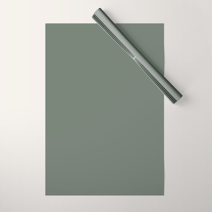 Neutral Sage Grey II Solid Color Wrapping Paper Gallery Image 1