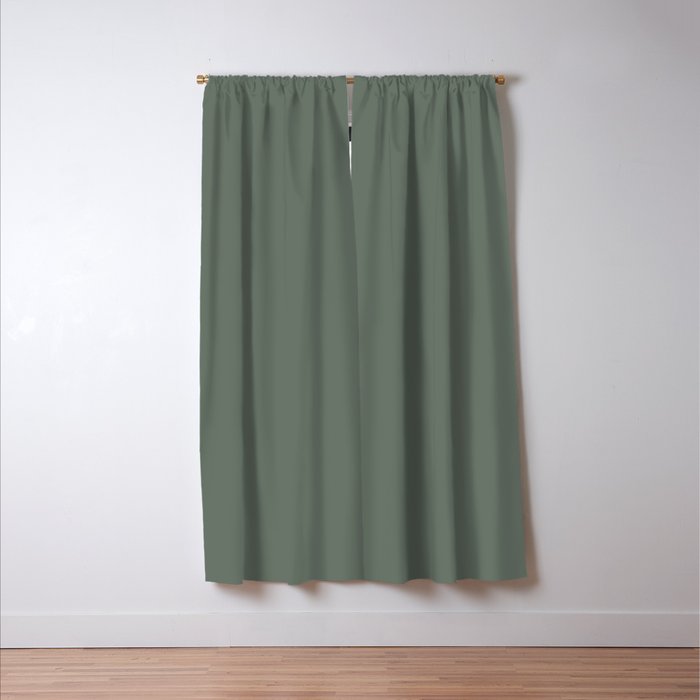 Neutral Sage Grey II Solid Color Window Curtain Gallery Image 3