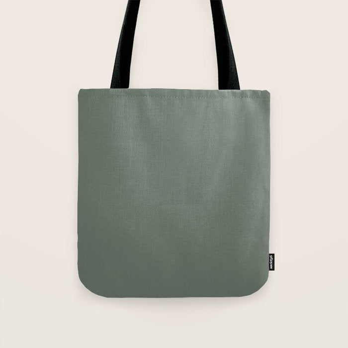 Neutral Sage Grey II Solid Color Tote Bag Gallery Image 1