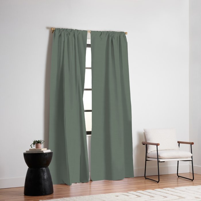 Neutral Sage Grey II Solid Color Window Curtain Gallery Image 2