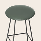 Neutral Sage Grey II Solid Color Stool Gallery Image 2