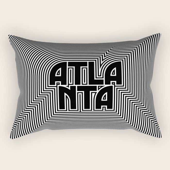 Atlanta City Text Pattern USA Rectangular Pillow Gallery Image 2
