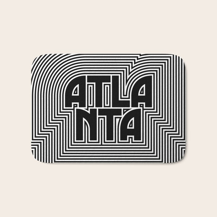 Atlanta City Text Pattern USA Bath Mat Gallery Image 1