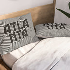 Atlanta City Text Pattern USA Pillow Sham Gallery Image 2