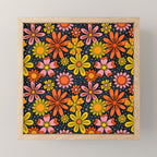 Groovy Flowers in Navy Mini Art Print Gallery Image 1