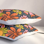Groovy Flowers in Navy Pillow Sham Gallery Image 3