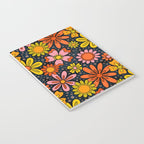 Groovy Flowers in Navy Notebook Gallery Image 3