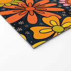 Groovy Flowers in Navy Welcome Mat Gallery Image 2