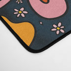 Groovy Flowers in Navy Desk Mat Gallery Image 4