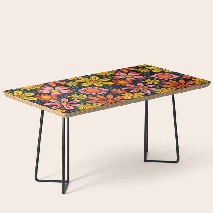 Groovy Flowers in Navy Coffee Table Gallery Image 1
